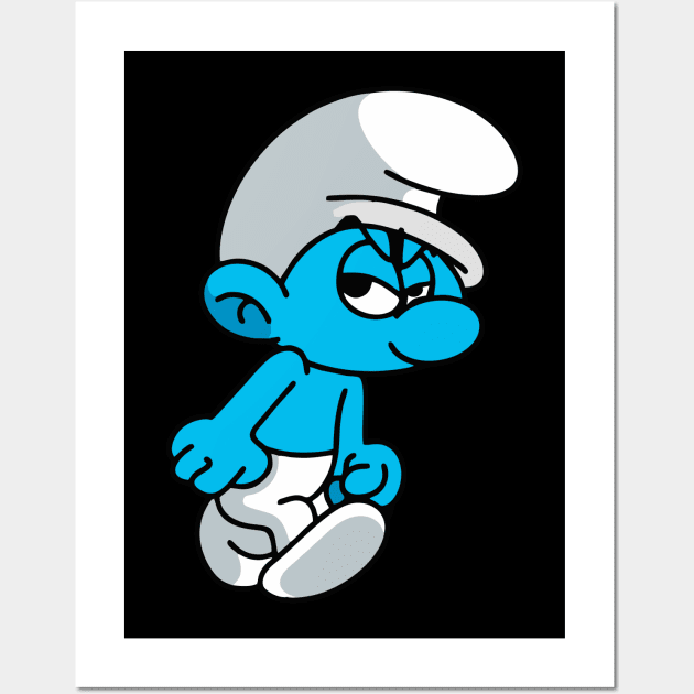 Grouchy Smurf Wall Art by The Sarah Gibs